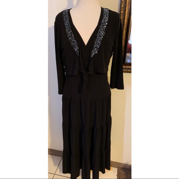 Robe Noire AGB Dress Taille 8 - Polyester/Spandex - Taille Ajustée - Portée 1 Fois